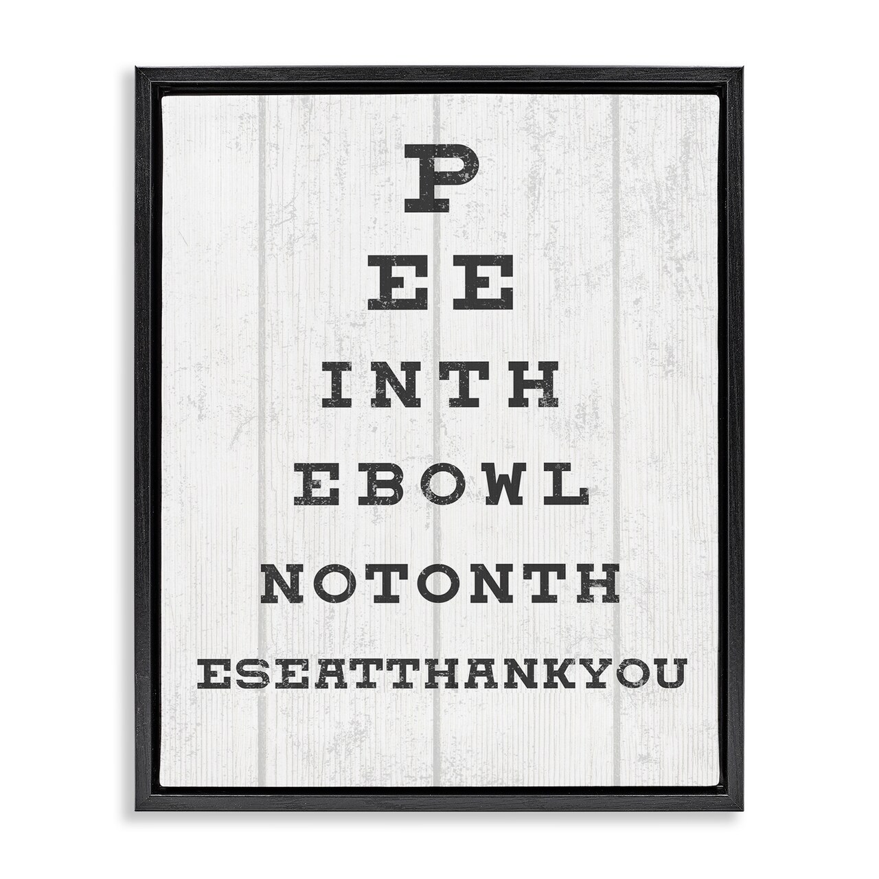 Stupell Industries Funny Bathroom Seeing Eye Chart Framed Floater Canvas Wall Art